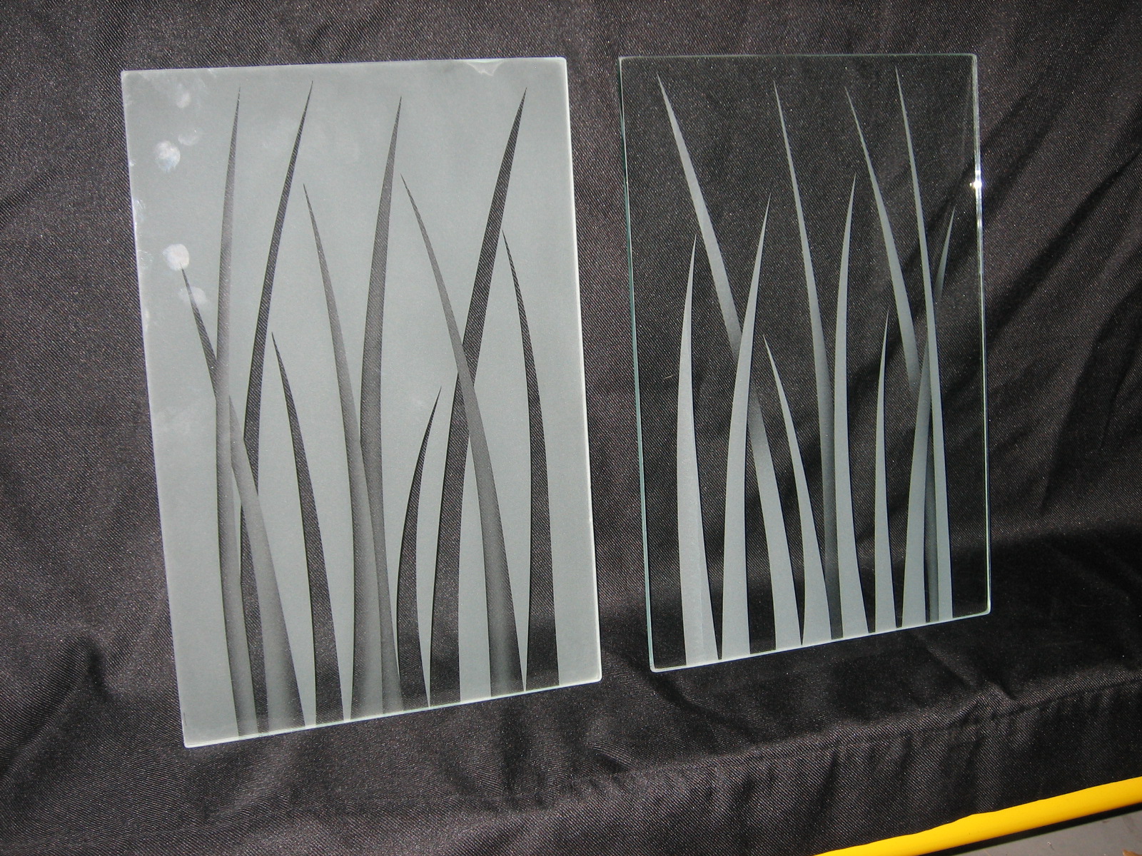 Etched glass grass